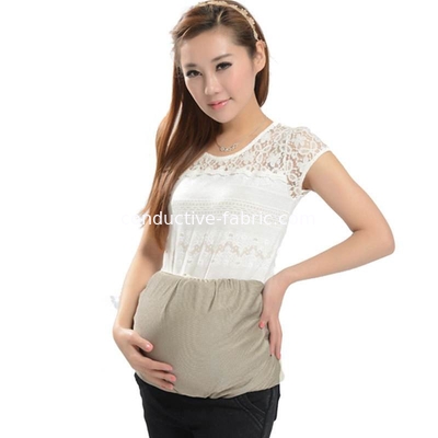 spandex elastic silver fiber x-static anti electromagnetic radiation pregnant T shirt
